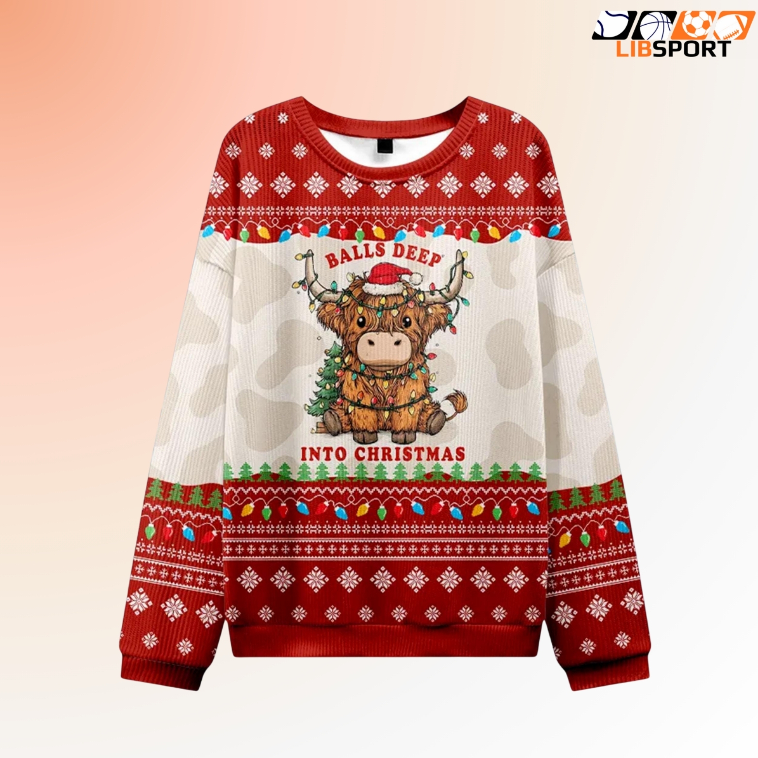 Christmas Cow Ugly Sweatshirt, Highland Cow Women Shirt, Farm Holiday Gift For Cow Lovers